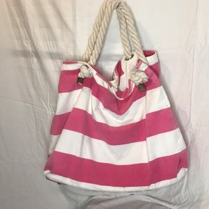 Donna Dixon Beach/Pool Bag Pink/White Stripe